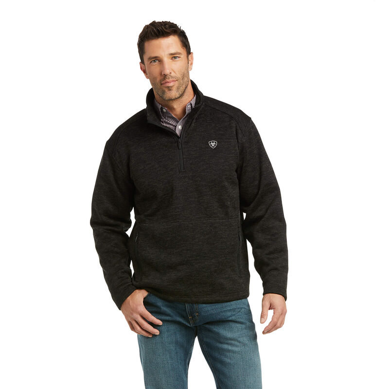 Ariat Caldwell 1/4 Zip - Miesten Mustat Takki ( JMQYOU-259 )